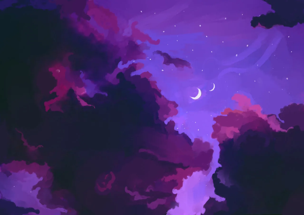 Cielo notturno viola con nuvole, 1279x904 HD, Desktop