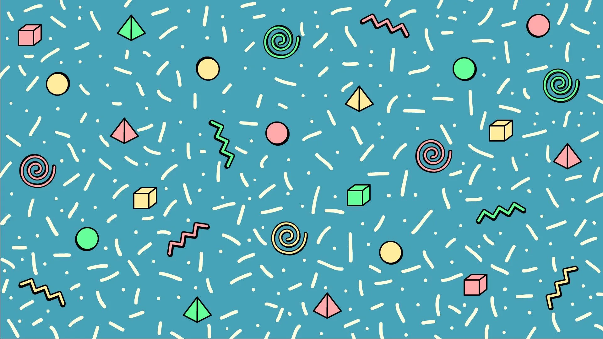 Pattern geometrico stile Memphis anni 90, 1920x1080 1080p, Desktop