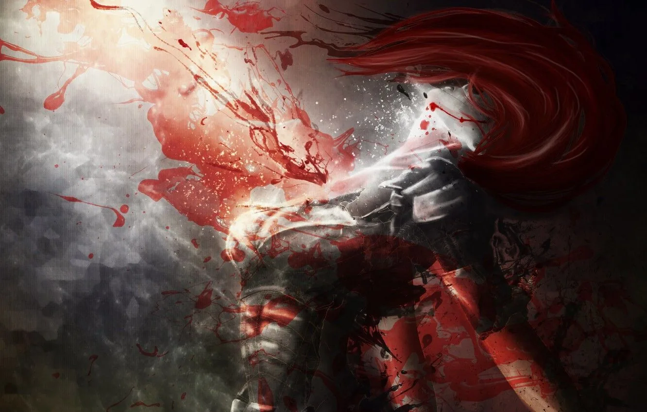 Ragazza capelli rossi sangue, 1332x850 720p, Laptop