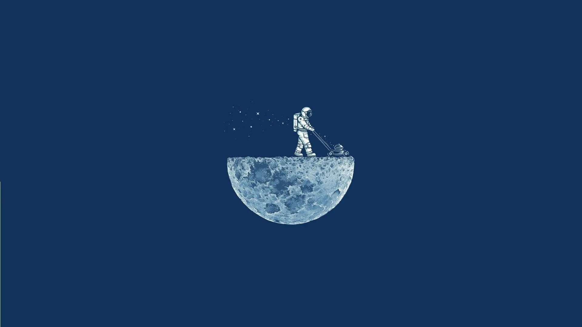 Astronauta sulla luna minimalista, 1920x1080 1080p, PC