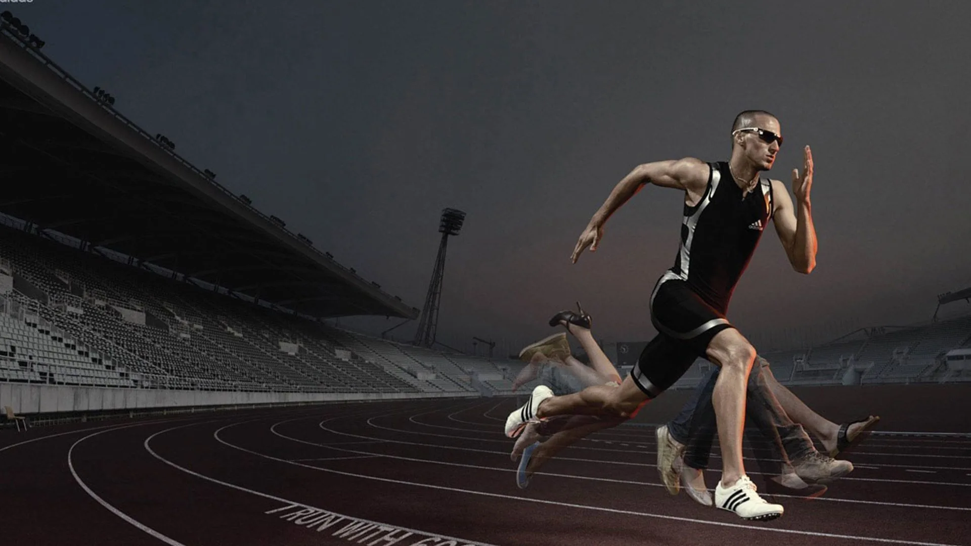 Atleta che corre in pista, 1920x1080 1080p, PC Desktop