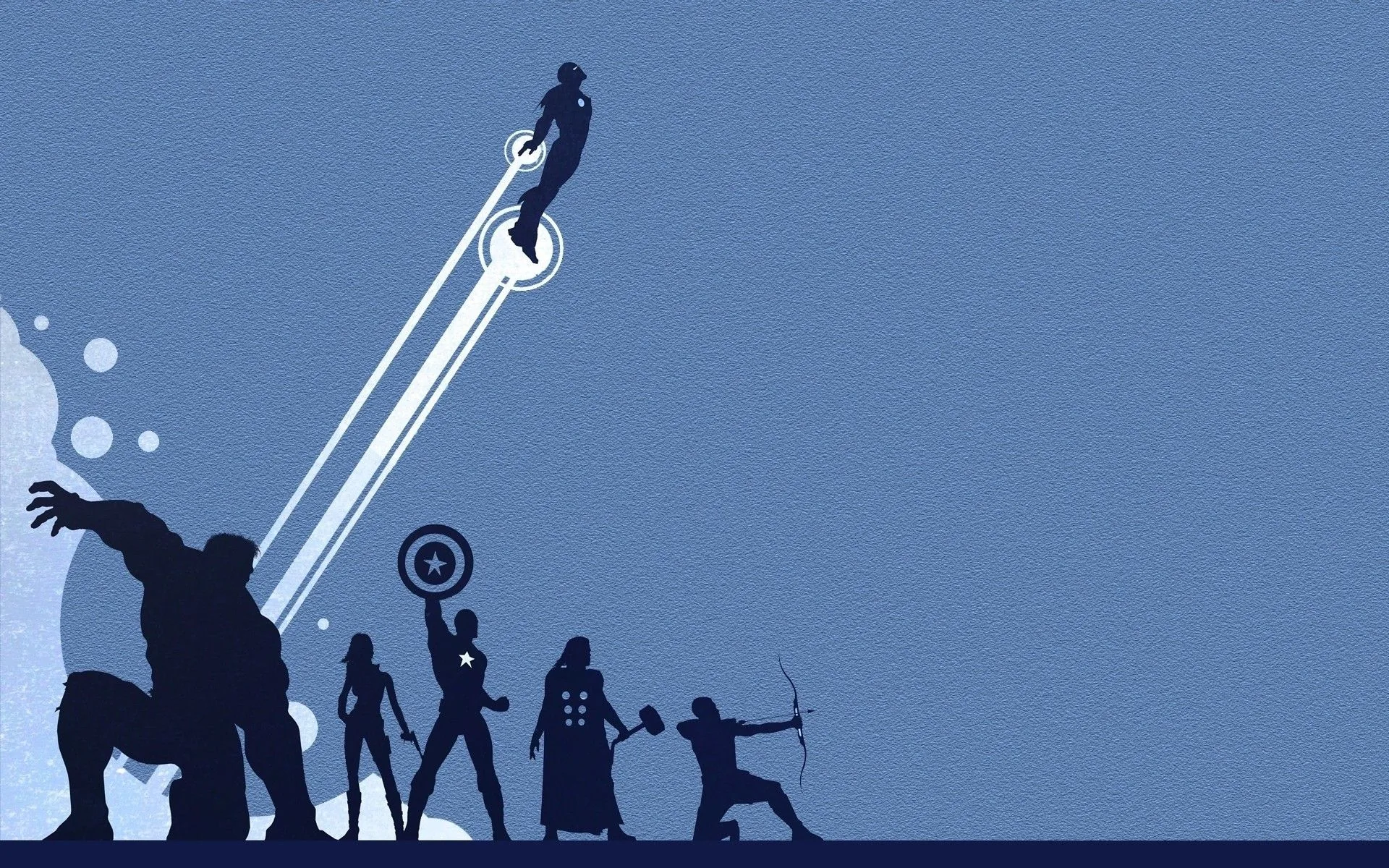 Avengers silhouette minimalista blu, supereroi, 1920x1200 WUXGA, Monitor Gaming