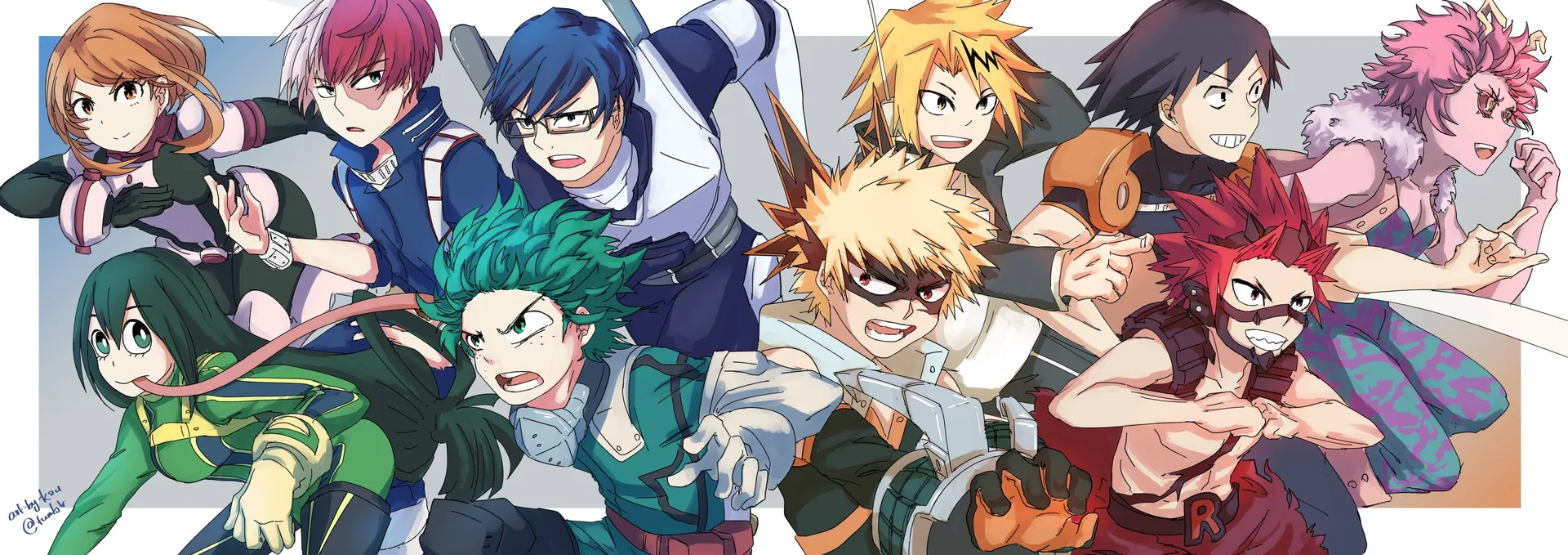 BakuSquad My Hero Academia personaggi, anime shonen, 4093x1447 Ultrawide, PC Desktop