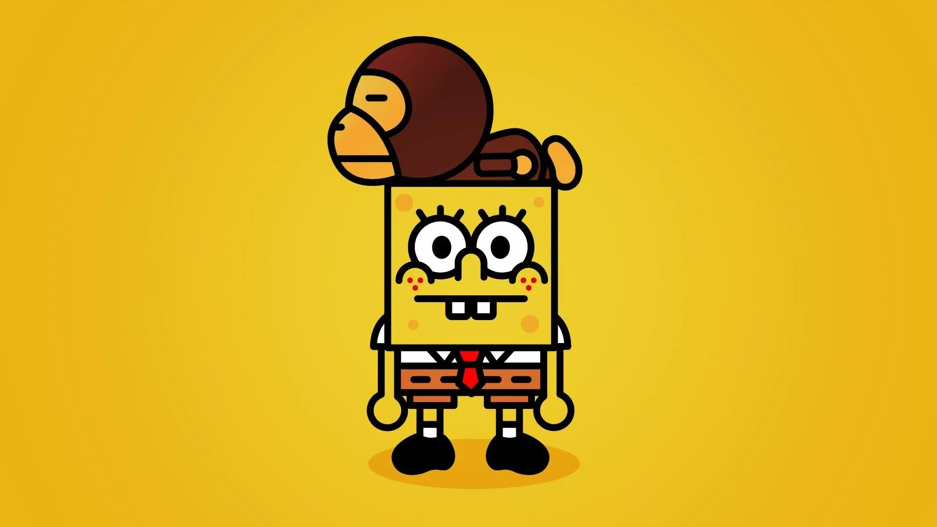 SpongeBob con logo BAPE, A Bathing Ape, 1920x1080 1080p, Laptop