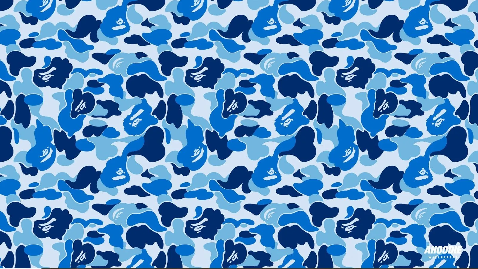 Motivo camouflage Bape blu, 1600x900 HD Ready, Desktop