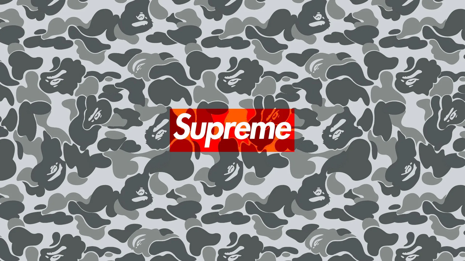 Camouflage BAPE con logo Supreme, 2560x1440 1440p, Laptop