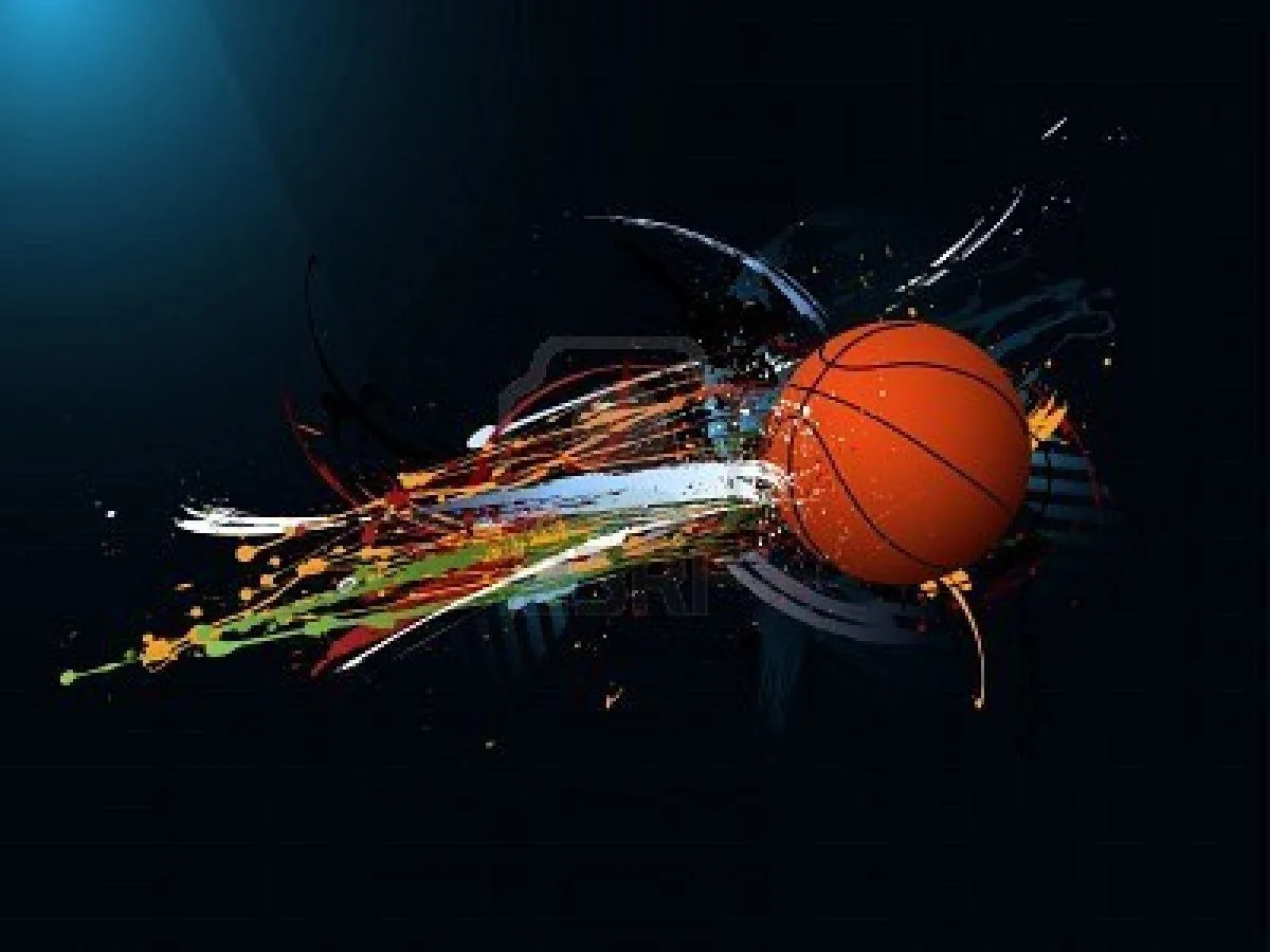 Pallone da basket con scie colorate, 1200x900 HD, PC