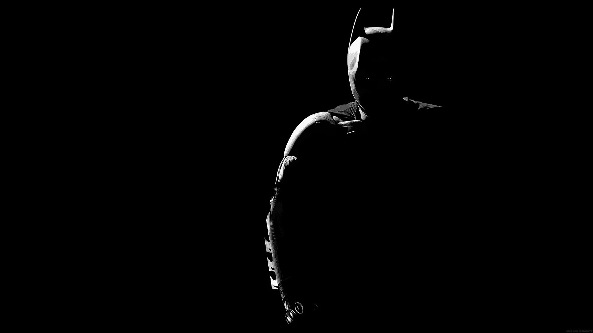 Silhouette Batman su nero, Gotham, 1920x1080 1080p, Monitor Gaming