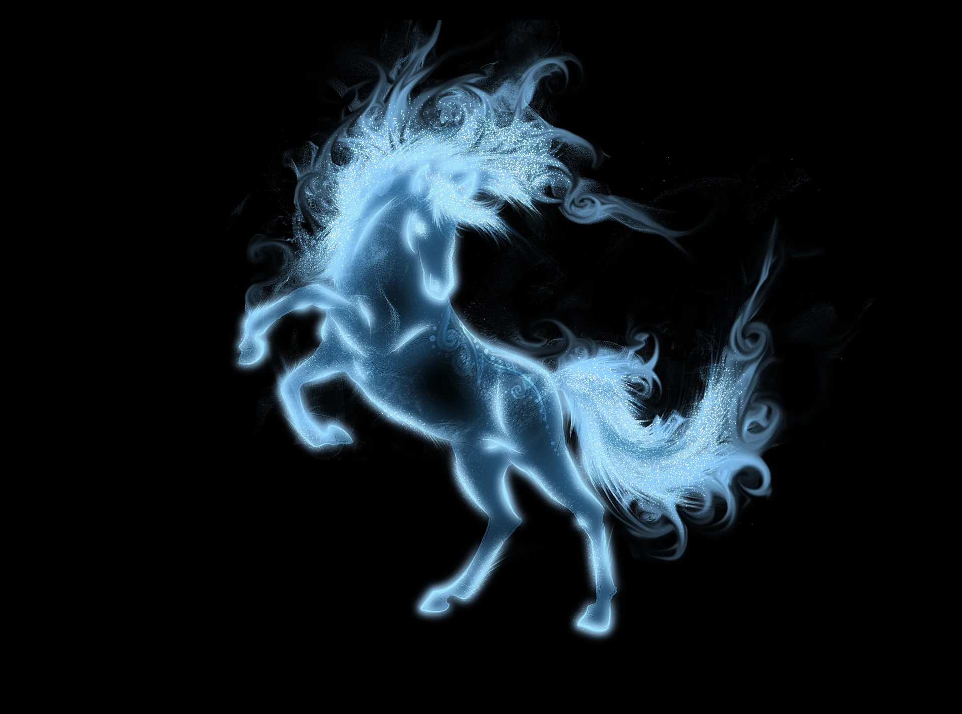 Patronus cavallo etereo blu, 2750x2041 2K, Monitor Gaming
