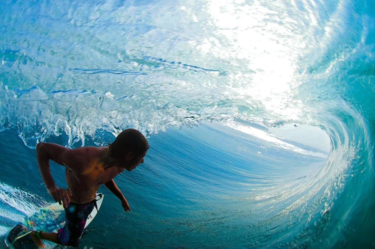 Surfista dentro onda blu, 1200x797 HD, PC