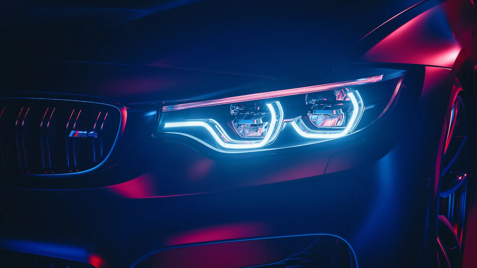 Faro LED BMW M4 notturno, 2560x1440 2K QHD, PC