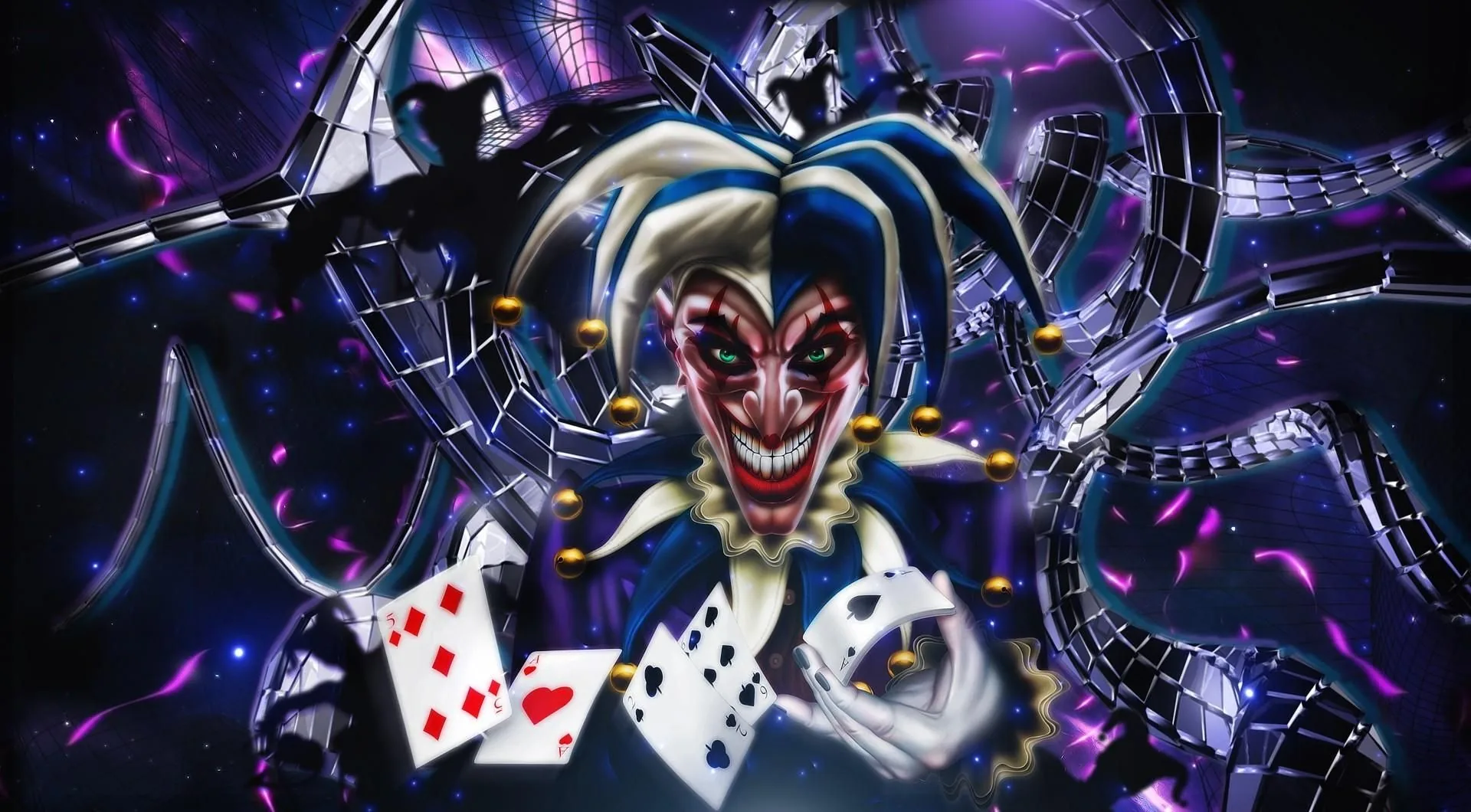 Joker malvagio con carte, DC Comics, 1920x1060 1080p, Desktop