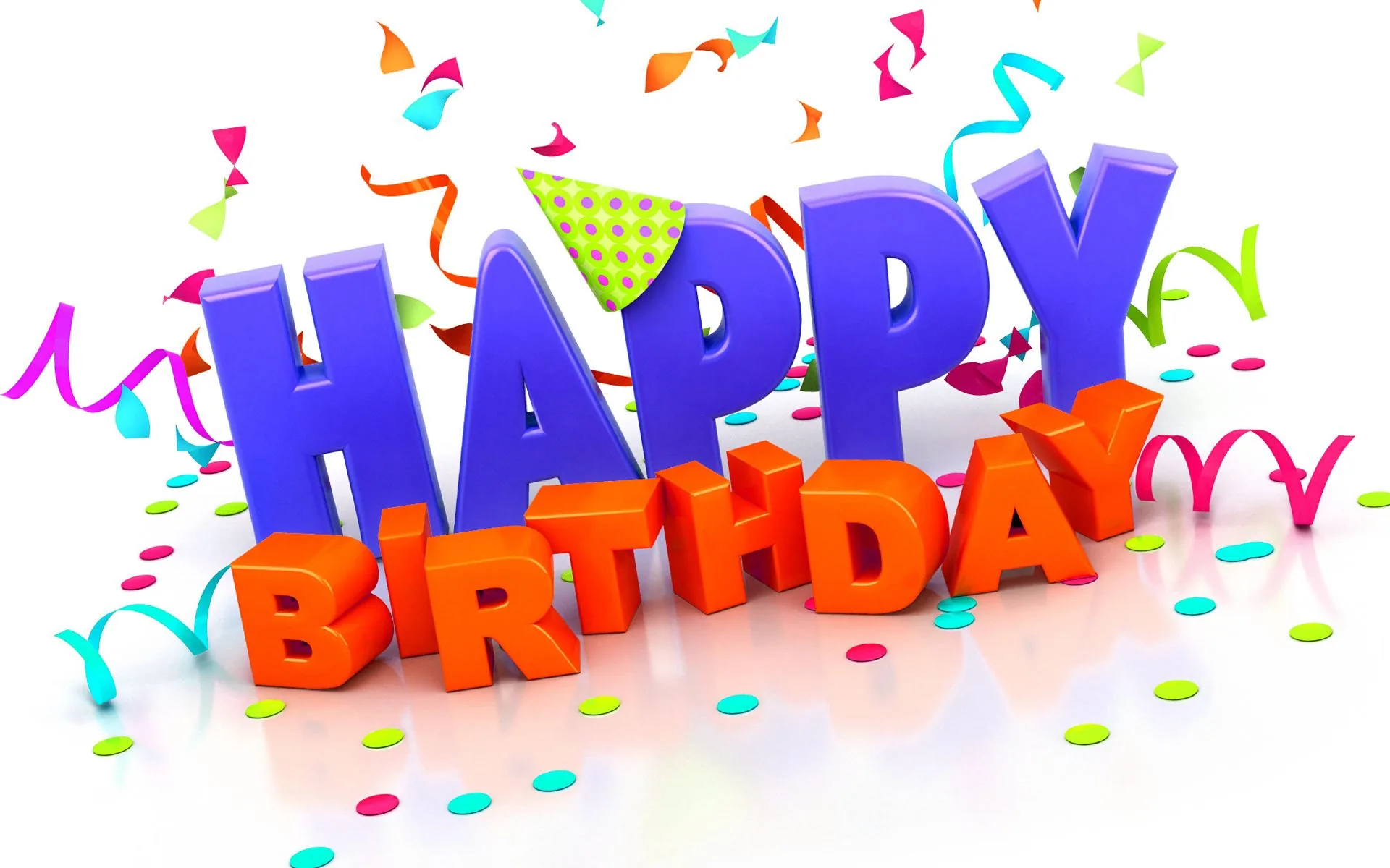 Testo 3D Happy Birthday colorato, 1920x1200 Full HD+ WUXGA, Laptop