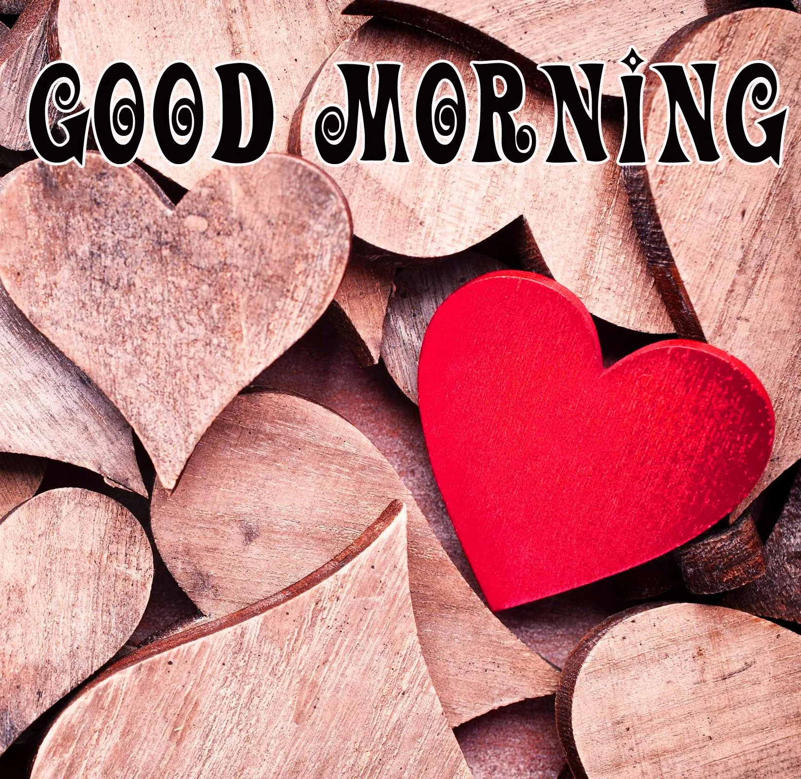 Cuori legno buongiorno rosso, 1646x1600 HD Ready, Laptop