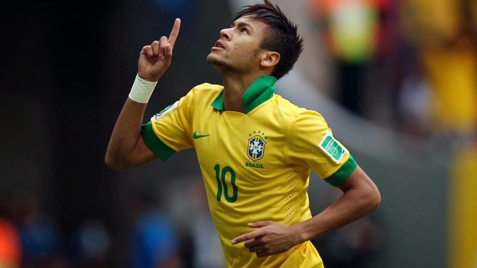 Neymar Brasile esultanza, calciatore brasiliano, 1600x900 HD, Desktop