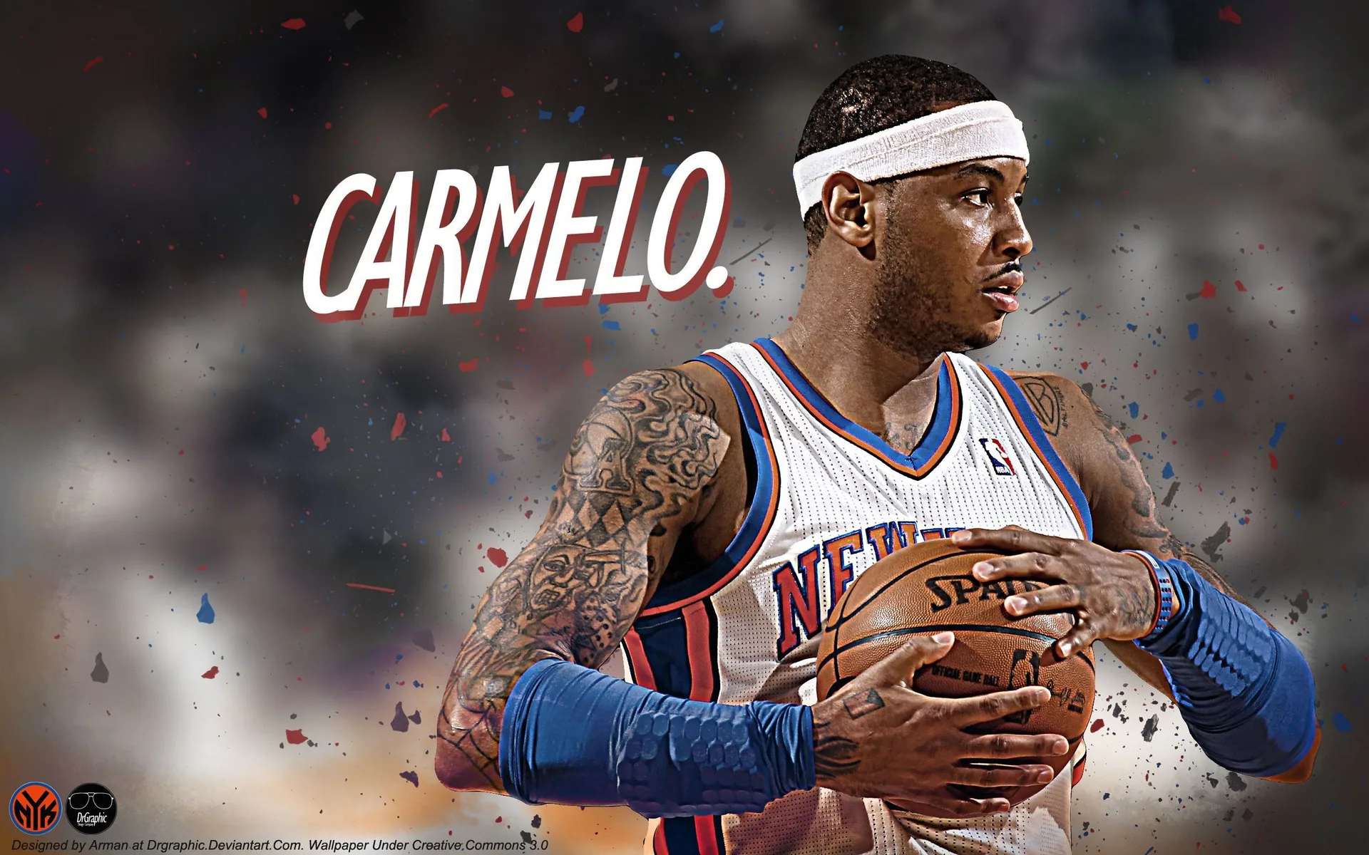 Carmelo Anthony Knicks basket, NBA, 2560x1600 2K, Desktop