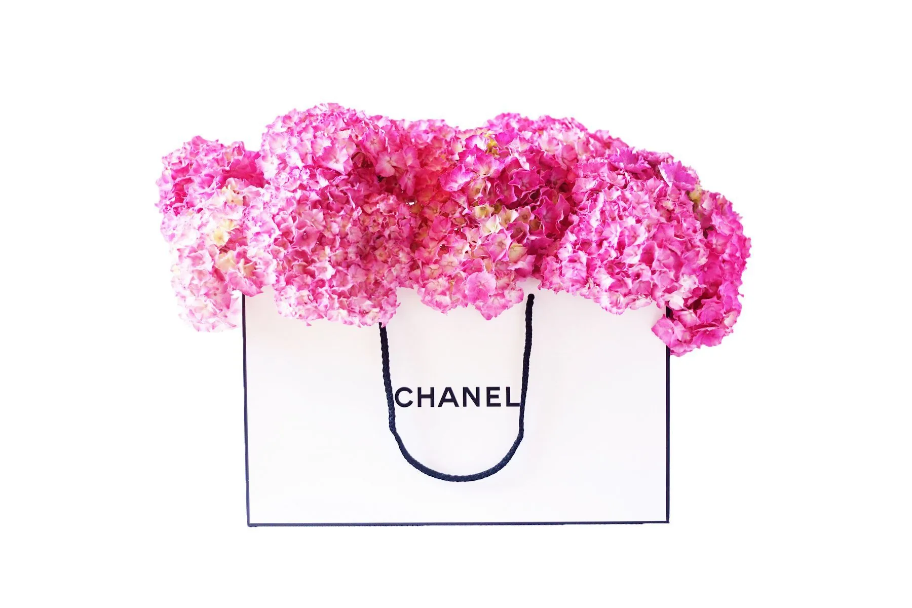 Shopping bag Chanel con fiori rosa, francese, 1800x1200 HD, Monitor Gaming