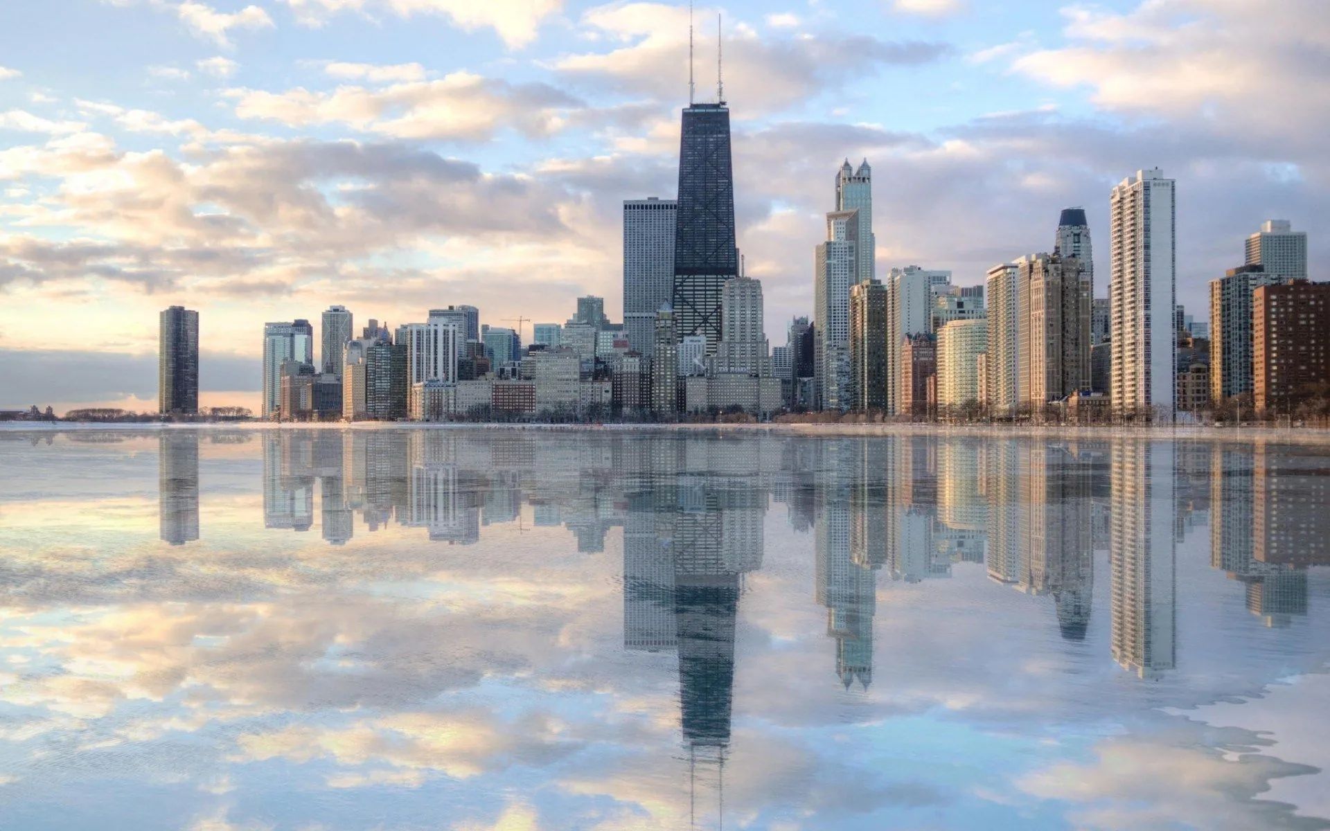 Skyline di Chicago con riflesso, 1920x1200 Full HD+ WUXGA, PC Desktop