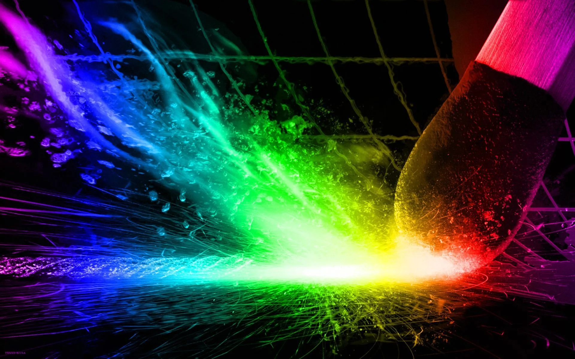 Pennello con schizzi arcobaleno, 1920x1200 WUXGA, Laptop