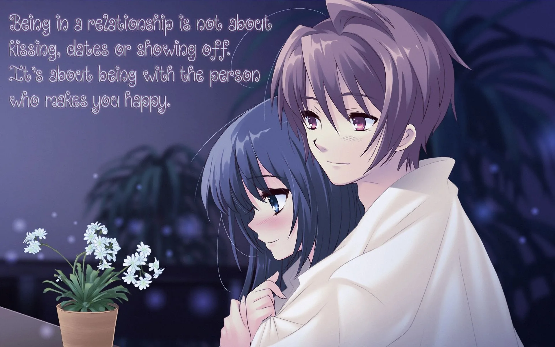 Coppia anime abbraccio notte, 1920x1200 Full HD+, Laptop