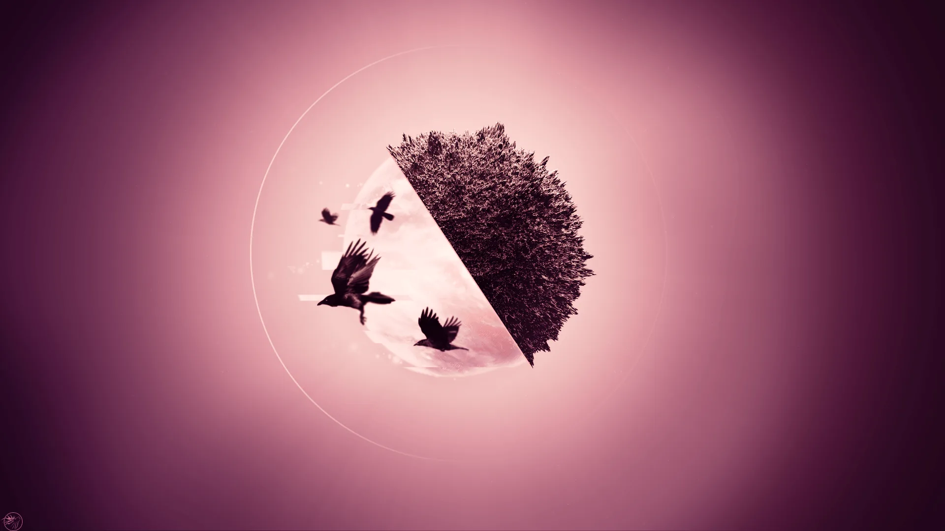 Corvi e sfera arte digitale, 1920x1080 1080p, PC Desktop