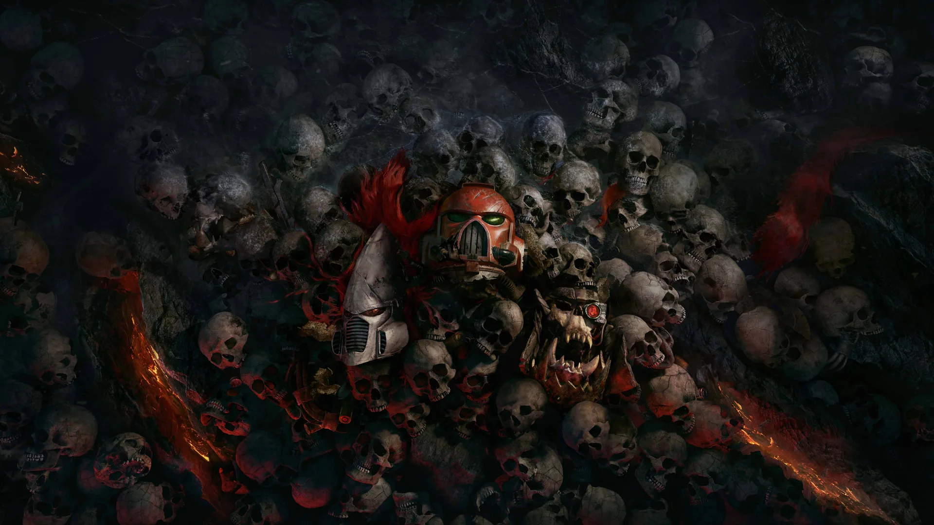 Teschi e lava, Warhammer, 7680x4320 Ultra HD, 4K TV