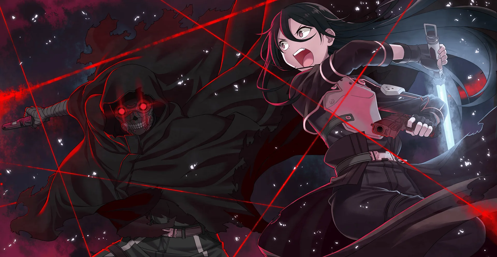 Death Gun e Kirito, Sword Art Online, Gun Gale Online, 2834x1464 2K QHD, PC