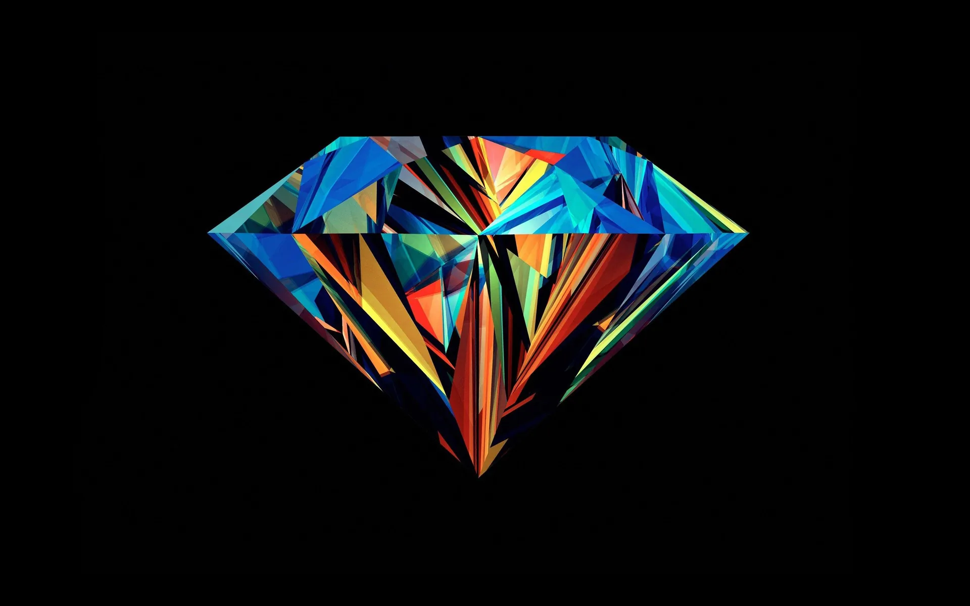Diamante astratto colorato sfondo nero, 2880x1800 2K+, Desktop