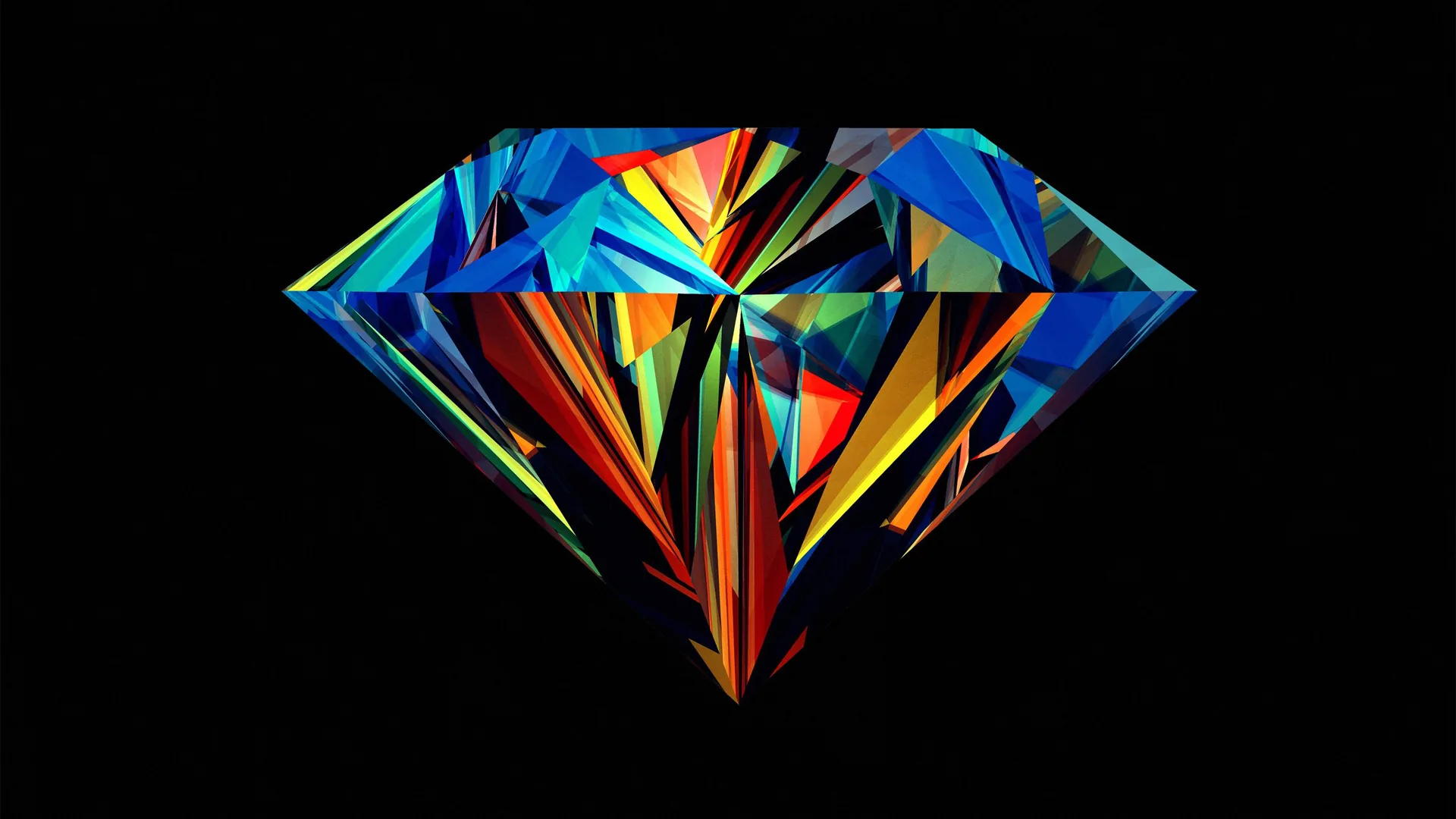 Diamante geometrico colorato sfondo nero, 2560x1440 QHD, Laptop