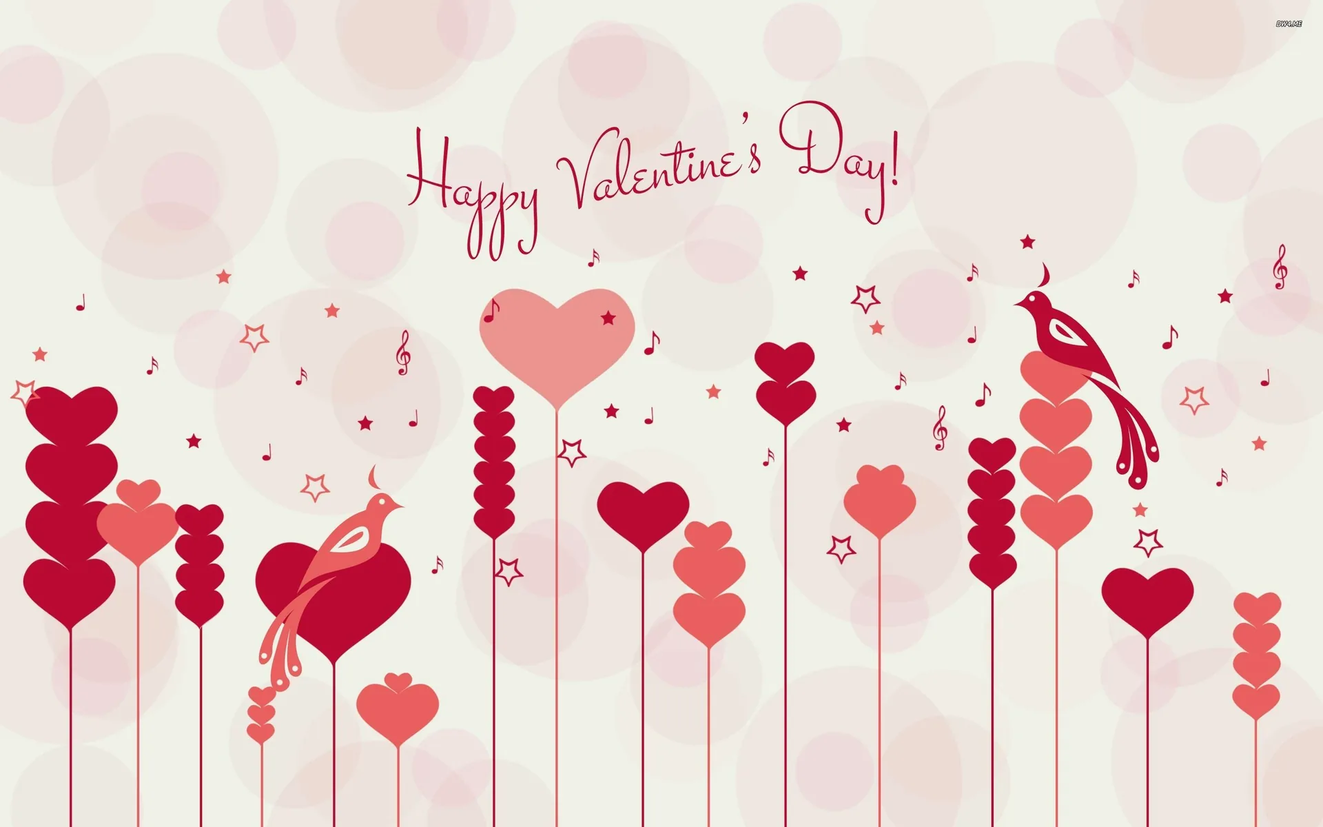 Cuori rosa uccellini San Valentino, 2560x1600 2K, Desktop