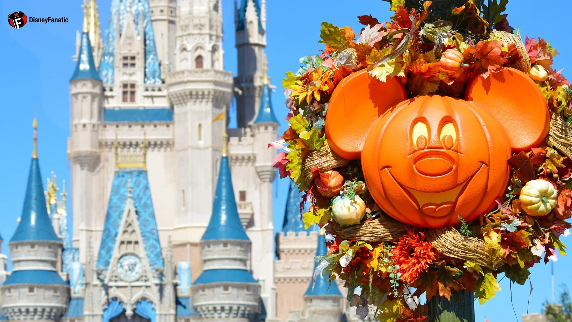 Corona di zucca Mickey, castello Disney, 1920x1080 Full HD, Desktop
