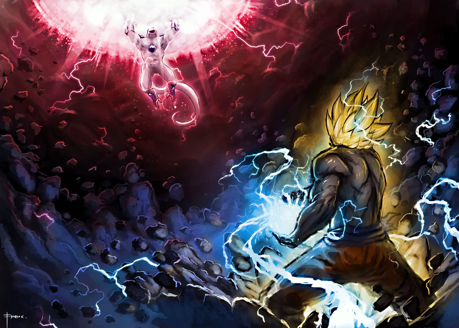 Goku Super Saiyan contro Freezer, Dragon Ball, 2000x1429 2K, PC