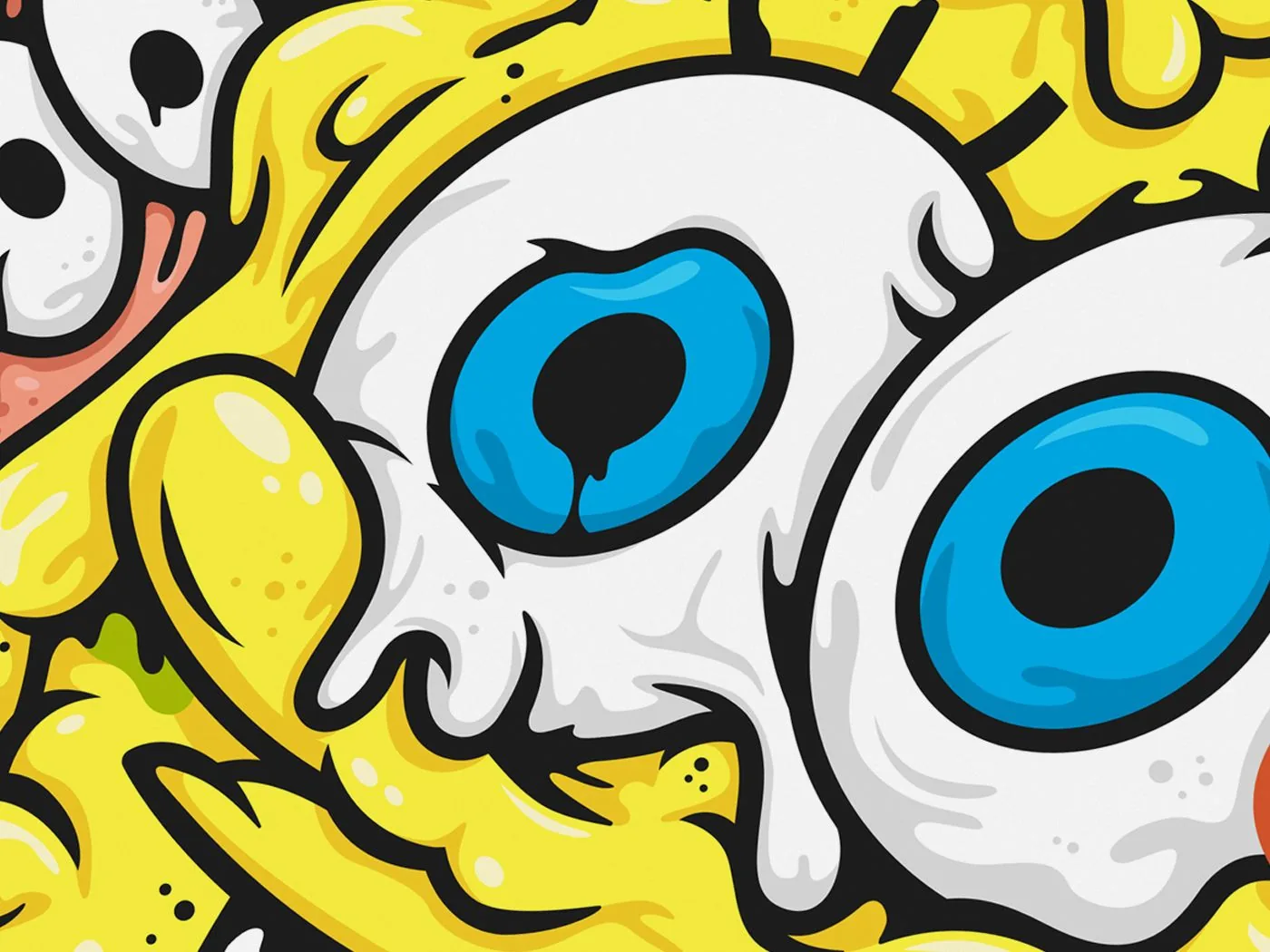 Spongebob effetto drippy giallo, 1400x1050 720p, Laptop