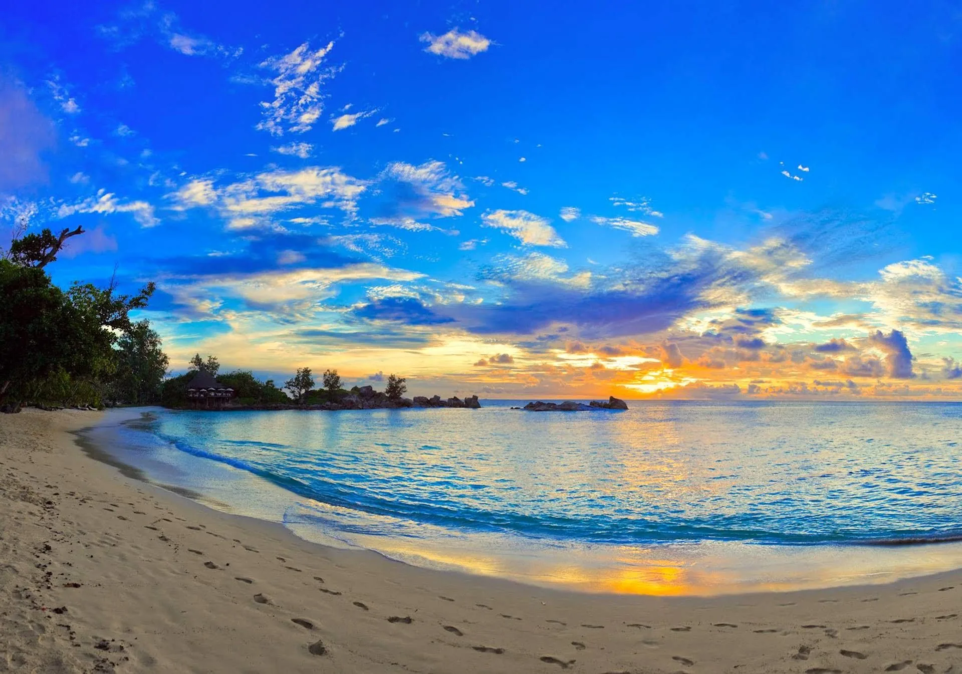 Spiaggia tropicale al tramonto, 1920x1345 Full HD+, Laptop