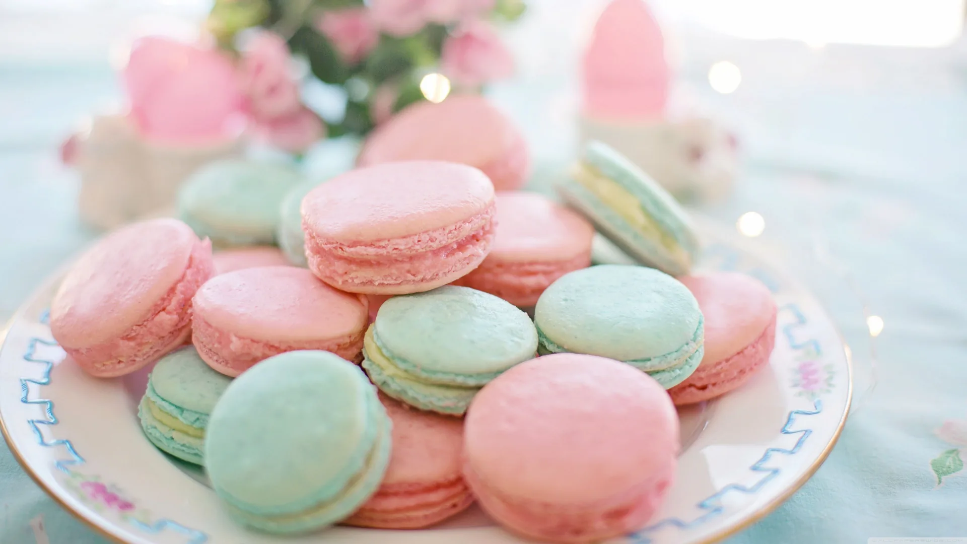 Macarons pastello rosa verde, 3840x2160 UHD, PC 4K