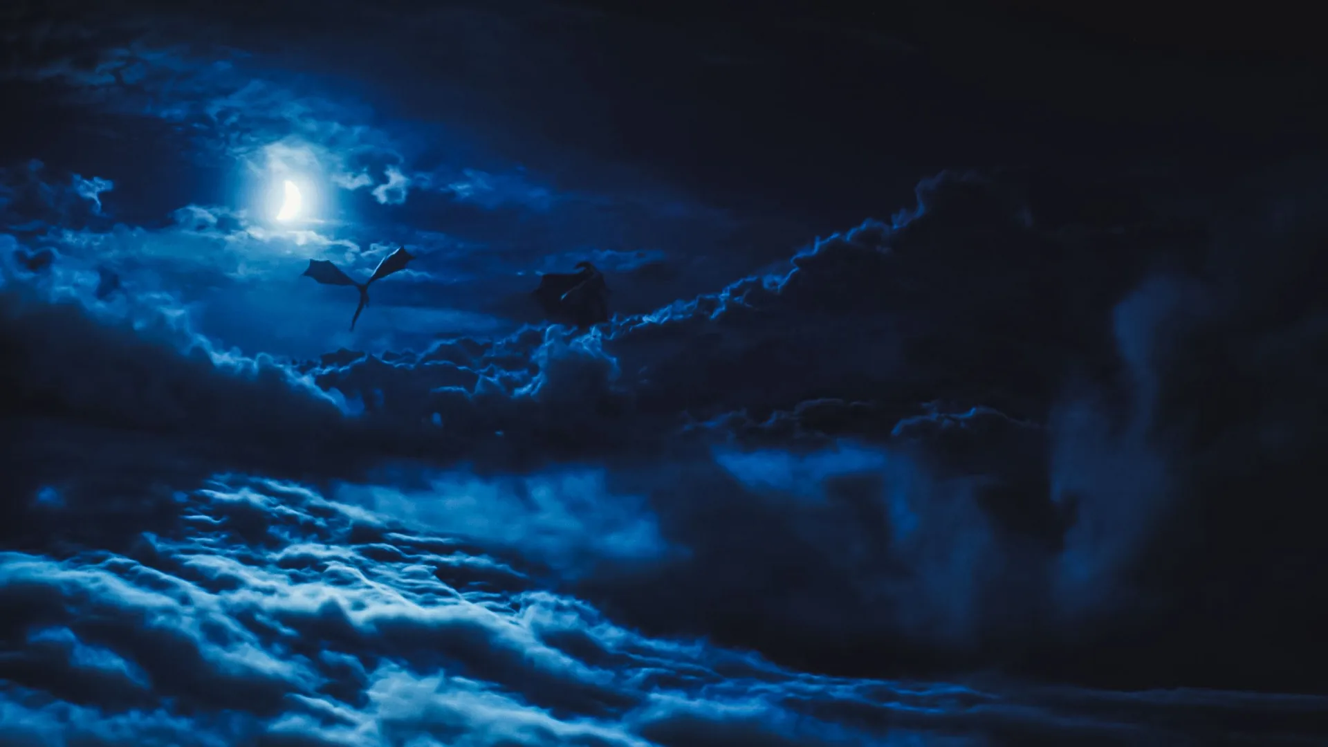 Draghi nel cielo notturno, 2560x1440 1440p, MacBook Pro