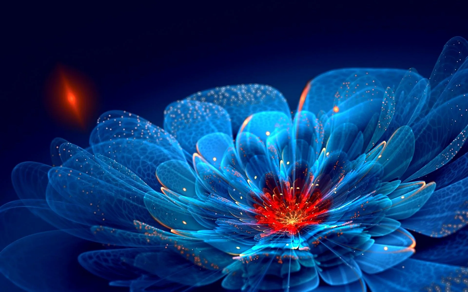 Fiore neon blu fantastico, 1920x1200 Full HD+ WUXGA, PC Desktop