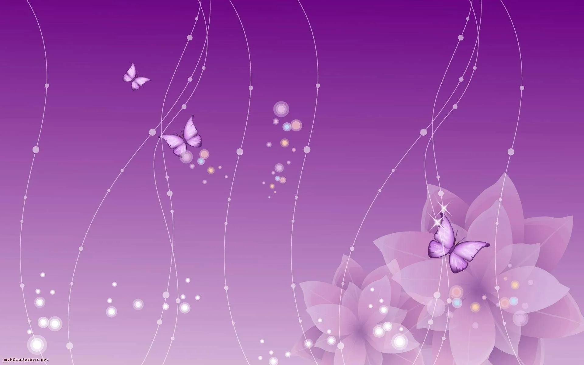 Farfalle e fiori viola, 1920x1200 Full HD+, PC