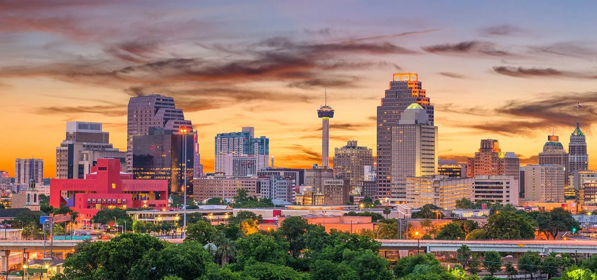 Skyline San Antonio al tramonto, 1920x900 1080p, PC Desktop
