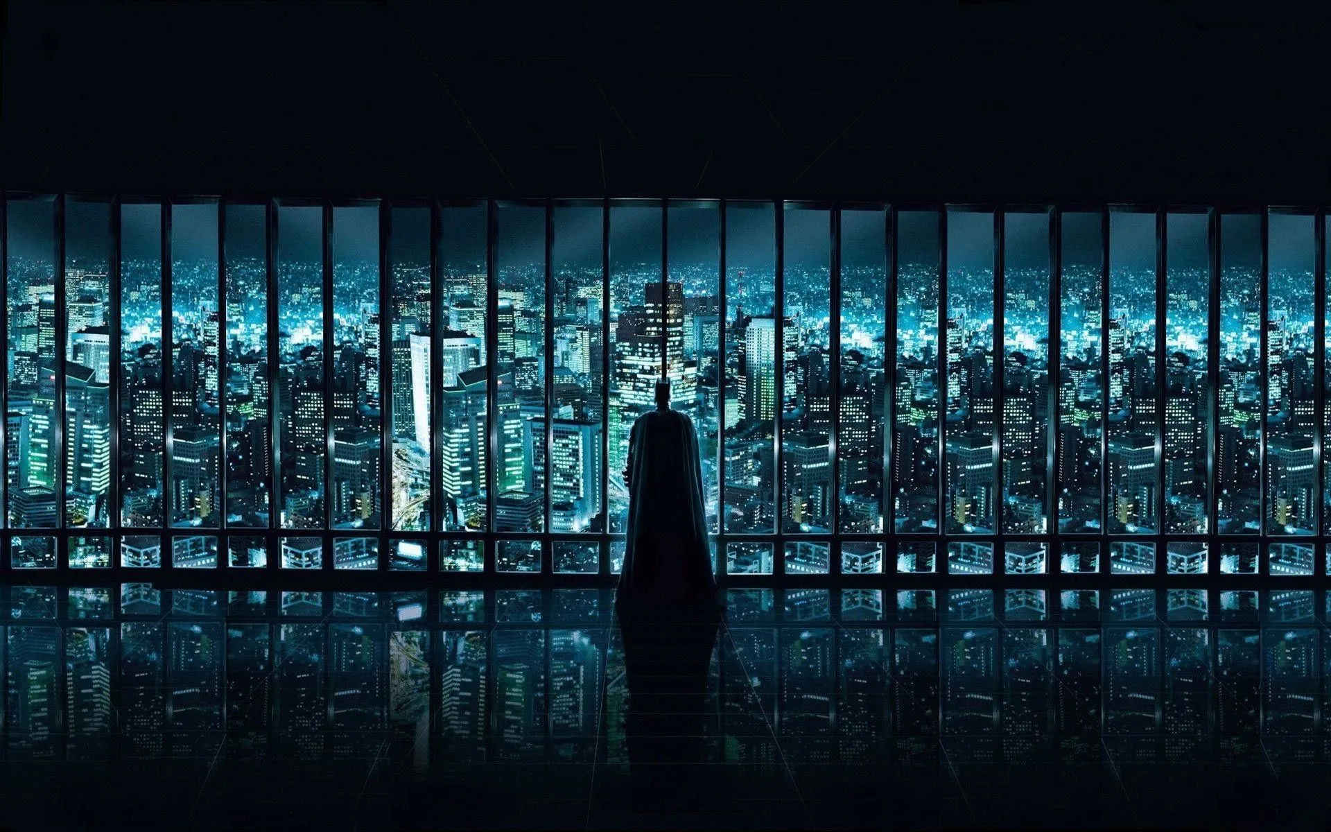 Batman silhouette finestra città, DC Comics, 1920x1200 Full HD+, Desktop
