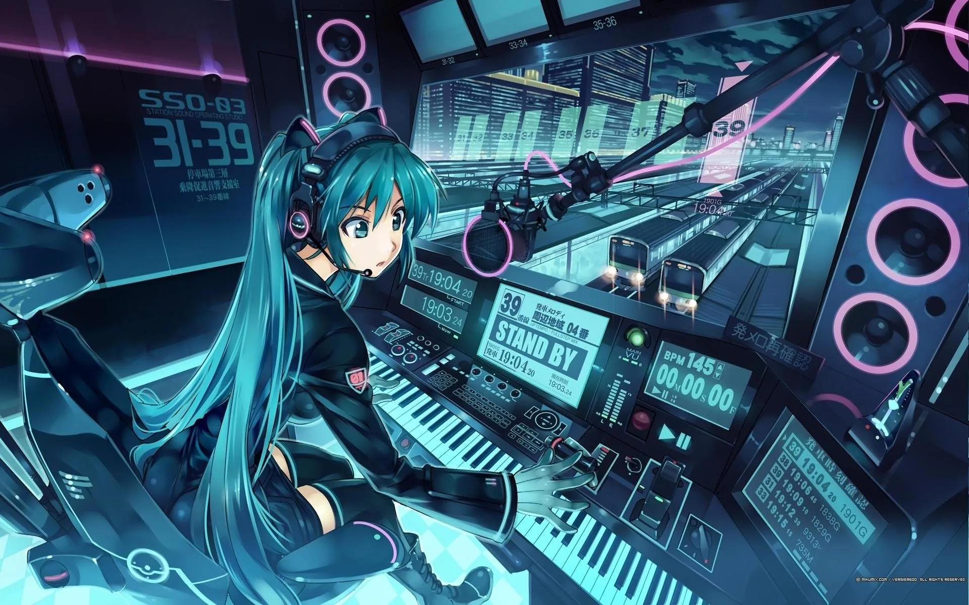 Hatsune Miku console futuristica, cantante virtuale, 1920x1200 Full HD+, Laptop