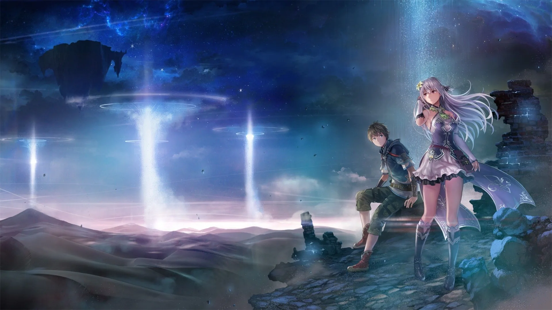 Personaggi anime paesaggio notturno, 2560x1440 1440p, Desktop