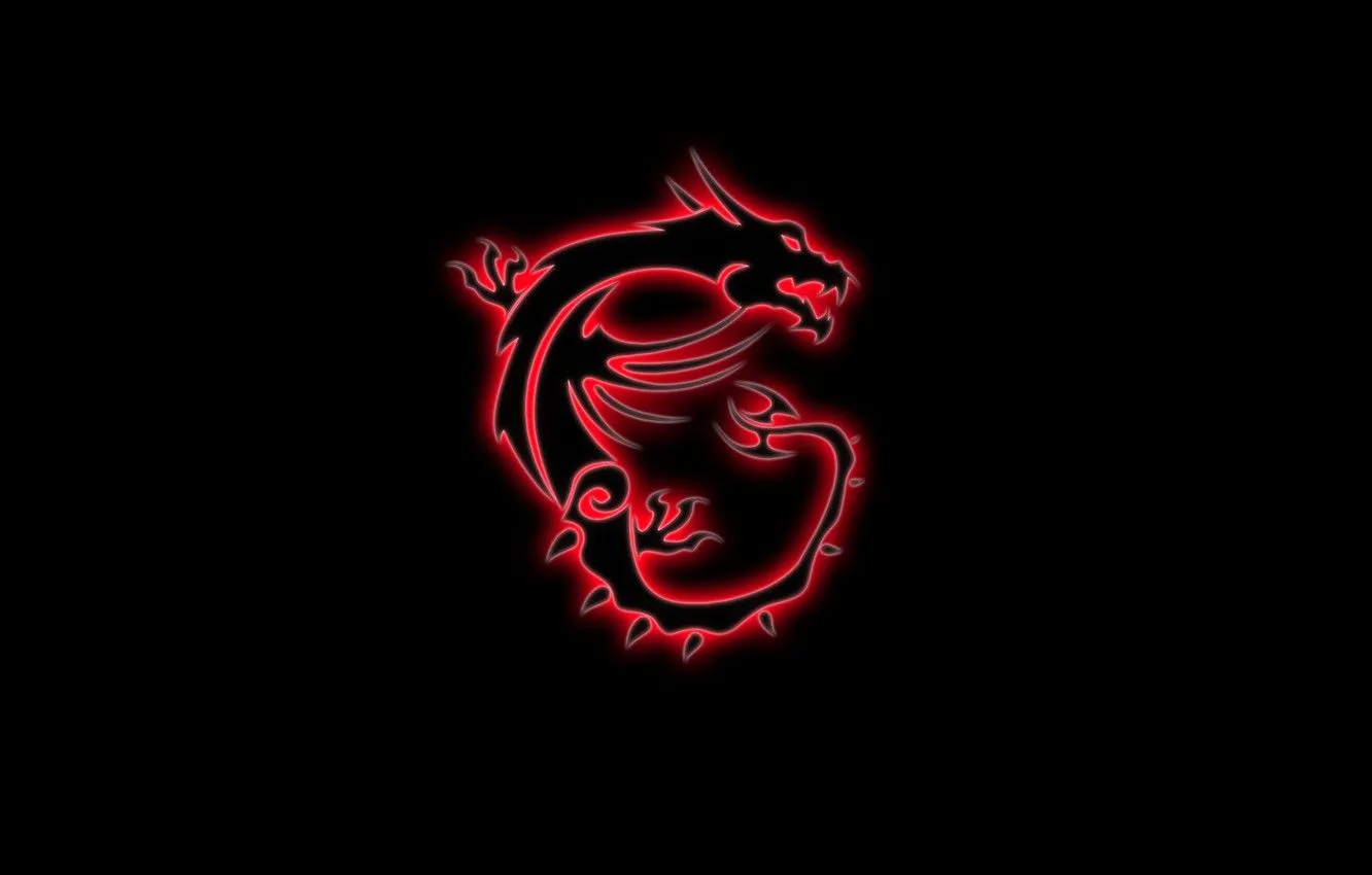 Drago rosso MSI logo, computer, 1332x850 720p, PC