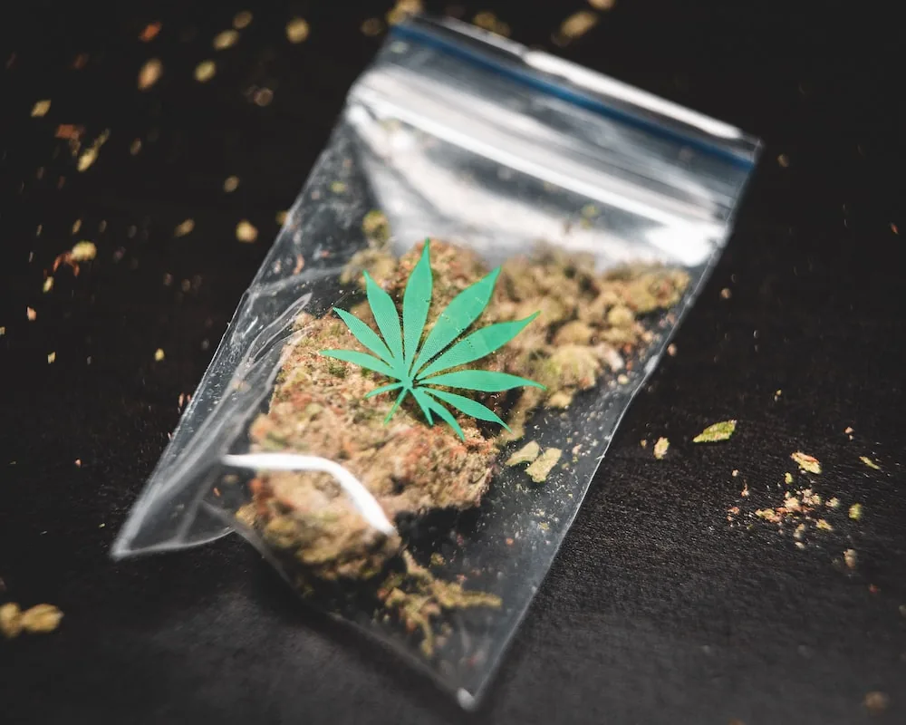 Sacchetto marijuana con foglia, 1000x800 HD, PC Desktop