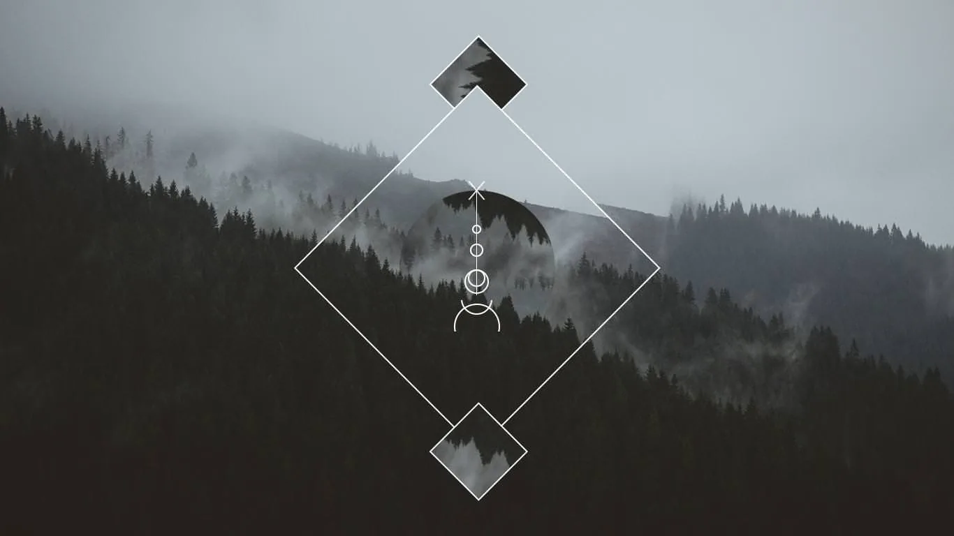 Losanga geometrica su foresta nebbiosa, 1366x768 720p, Laptop