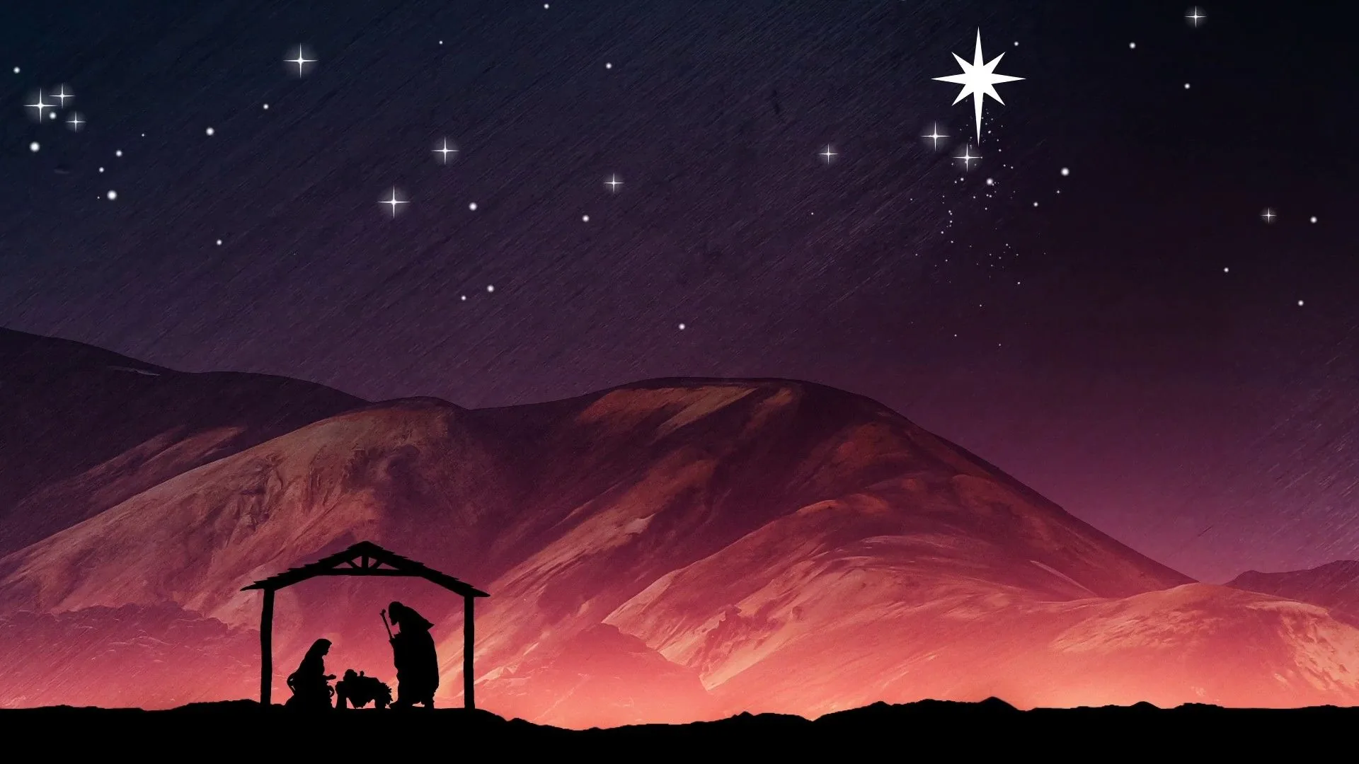 Natività silhouette notte stellata, 1920x1080 1080p, PC Desktop