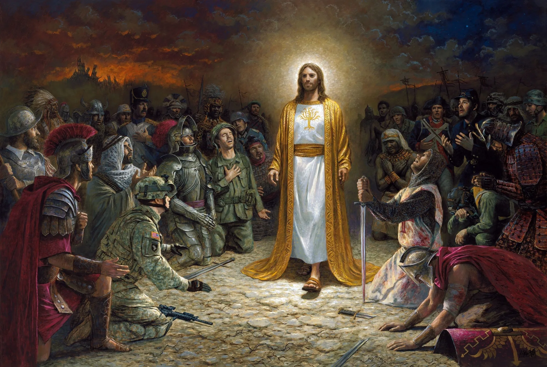 Gesù Cristo circondato dalla folla, 3200x2150 WQXGA, Desktop