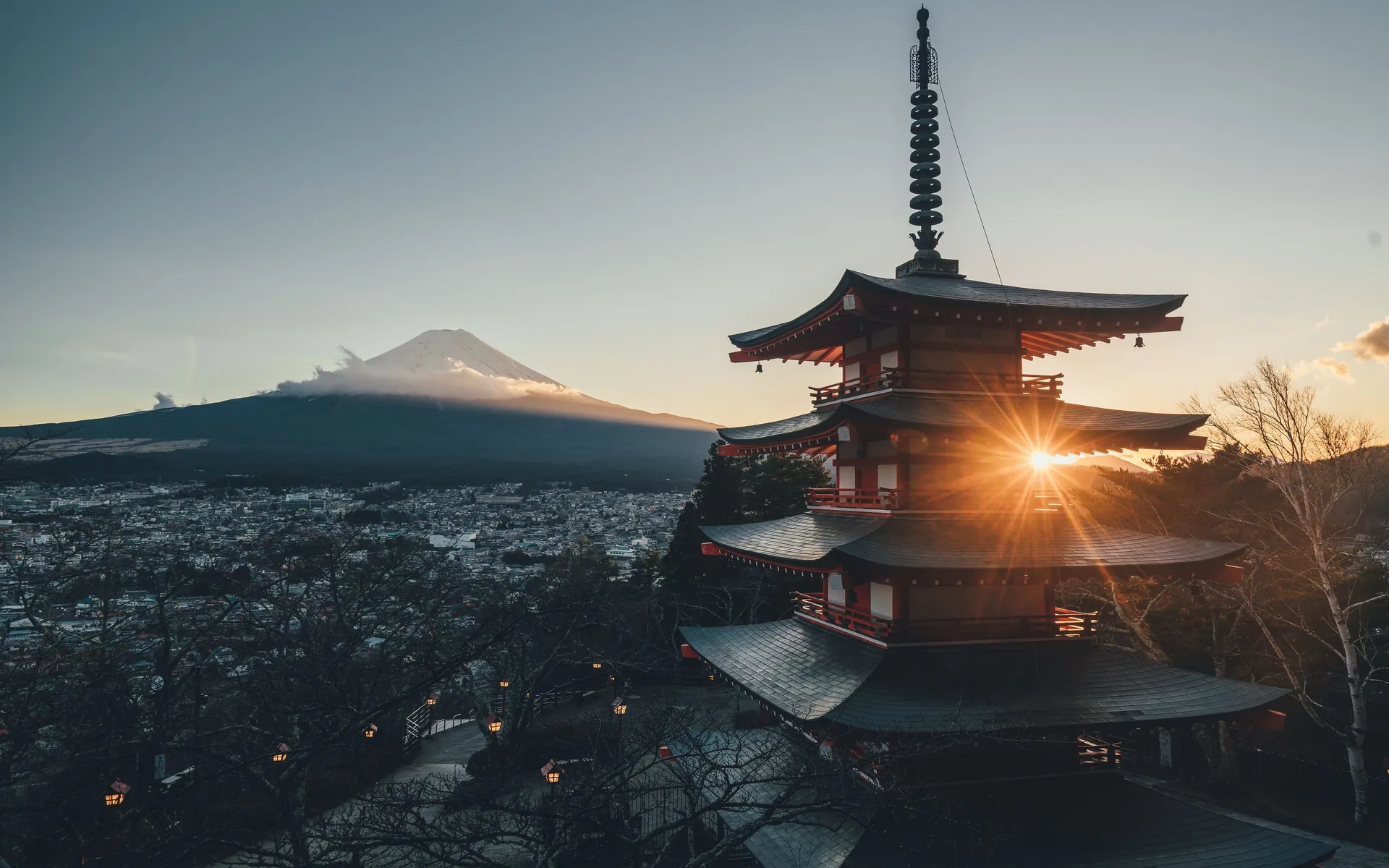 Pagoda giapponese con Monte Fuji, 3840x2400 4K Ultra HD, Smart TV 4K