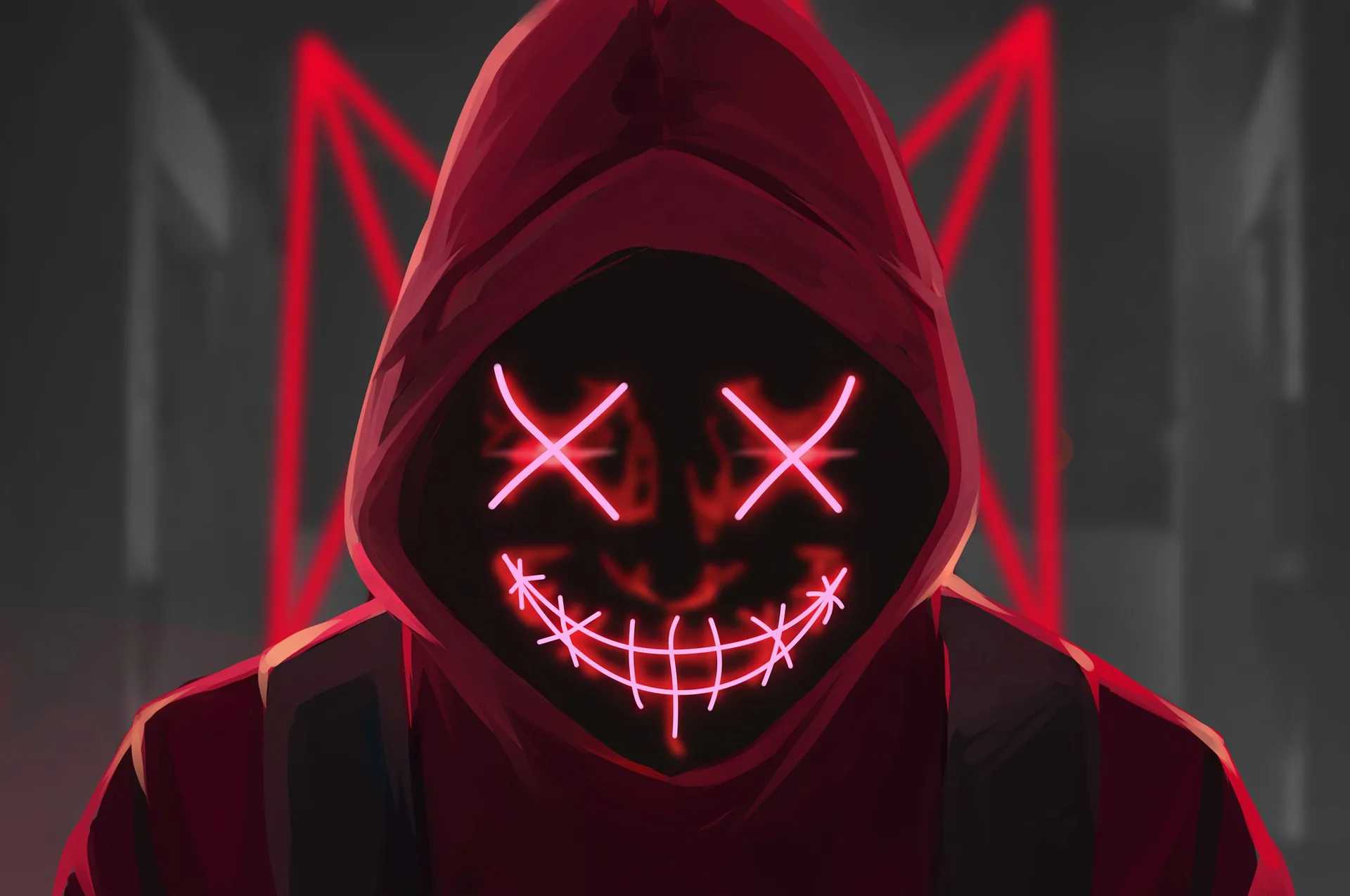 Maschera rossa occhi neon, 2560x1700 2K+, PC