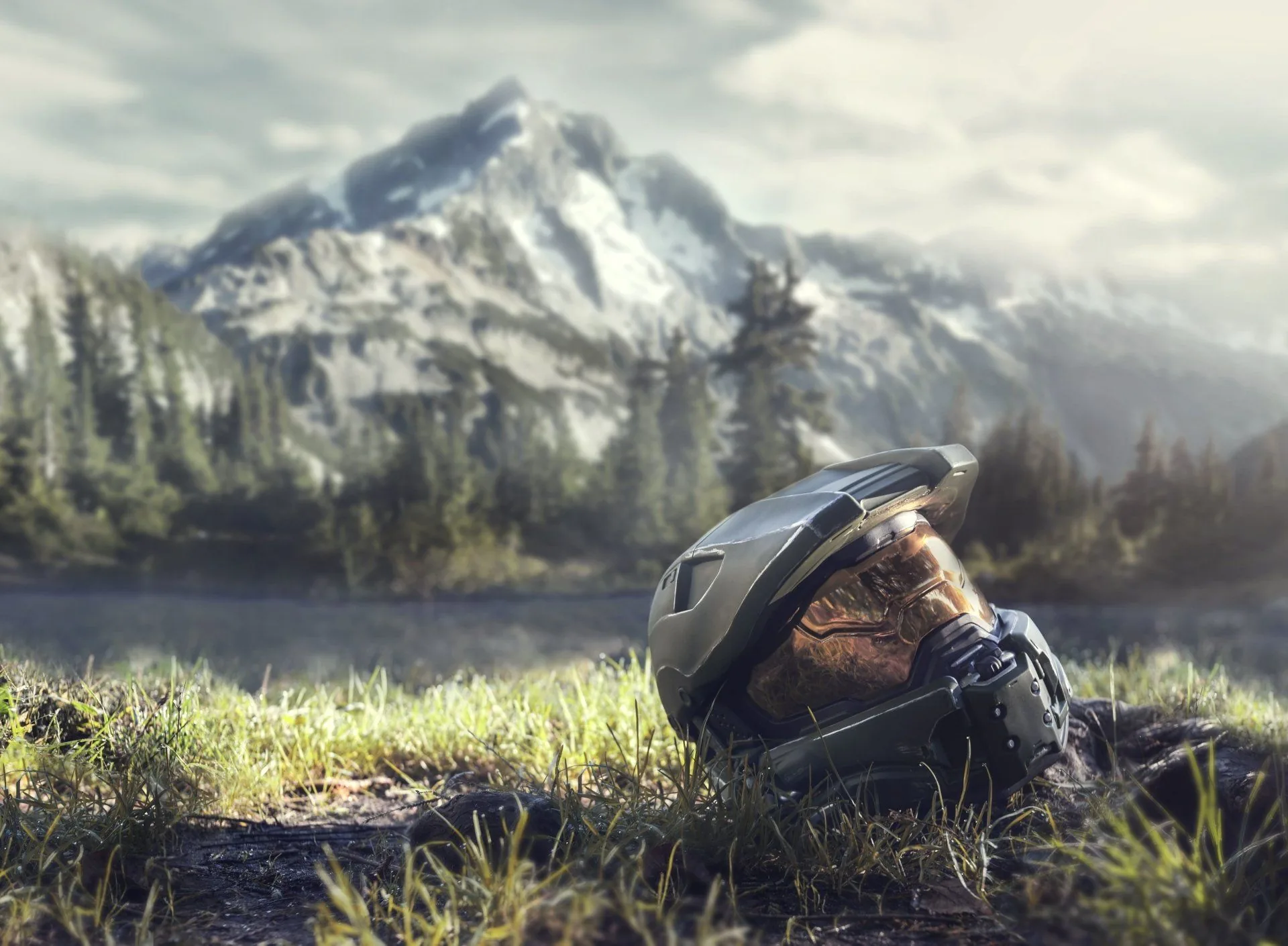 Master Chief casco montagna lago, 1920x1410 WUXGA, PC